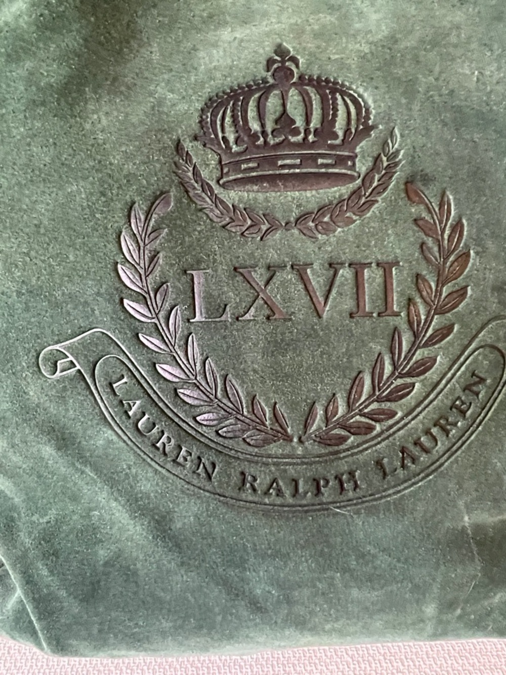 Lauren Ralph Lauren Deep Green Suede Tote with Black Leather Straps - Picture 2 of 11